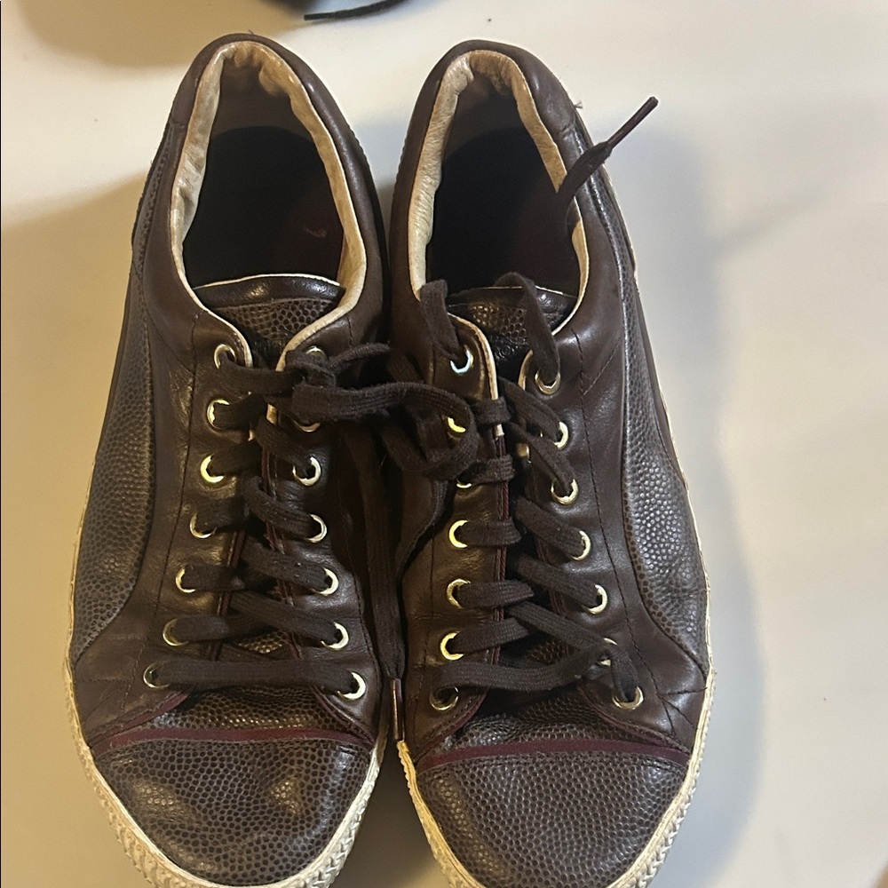 Alexander McQueen Dark Brown Leather Sneakers